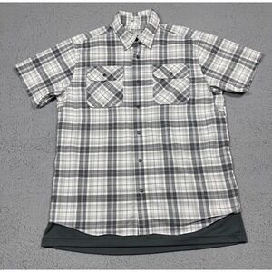 Vertx Shirt Mens Large Gray Plaid Short Sleeve Button Up Stretch Tactical Casual